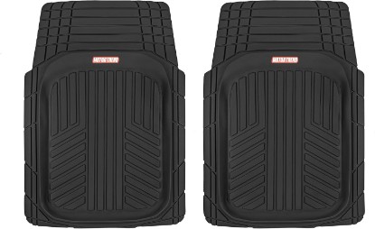 Picture of Motor Trend FlexTough Plus-2 Piece Front Car Floor Mats- Black Contour Liners-Deep Dish Heavy Duty Rubber Floor Mats for Car SUV Truck & Van-All Weather Protection, Universal Trim to Fit