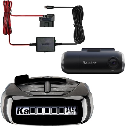 Picture of COBRA RAD 480i Radar Detector & SC 201 Smart Dash Cam Bundle | 2.5A OBD Port to Micro USB DIY Easy Hardwire Kit, Long Range, Rapid Radar Detection, Built-in WiFi & GPS