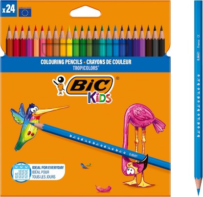 Picture of BIC Kids Tropicolors Colouring Pencils - Assorted Colours, Wallet of 24