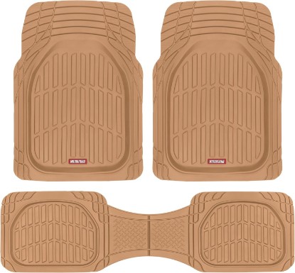 Picture of Motor Trend FlexTough Floor Mats for Cars, Beige Deep Dish All-Weather Mats, Waterproof Trim-To Fit Automotive Floor Mats for Cars Trucks SUV, Universal Floor Liner Car Accessories