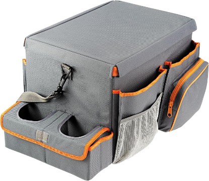 Picture of High Road Front Seat Organizer with Tray and Cup Holders | Car Office Organizer With File and Laptop Storage Compartment, Car Desk Top, Cup Holders and 8 Storage Pockets