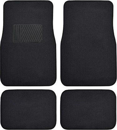 Picture of BDK Premium 4PC Set of Carpet Car Floor Mats with Vinyl Safety Heel Pad for Car, Truck, SUV, Coupe Sedan, Black (MT-100-BK)