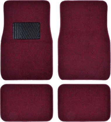 Picture of BDK Premium Burgundy Red Carpet Floor Mats for Cars - Universal Fit Interior 4-Piece Car Mats Full Set with Vinyl Heel Pad Protector - Cute Car Accessories Interior Floor Covers for SUVs & Trucks