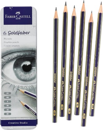 Picture of Faber-Castell Graphite Sketch Pencil Set - 6 Graphite Pencils (2H, HB, B, 2B, 4B, 6B), Drawing Pencils and Sketching Supplies