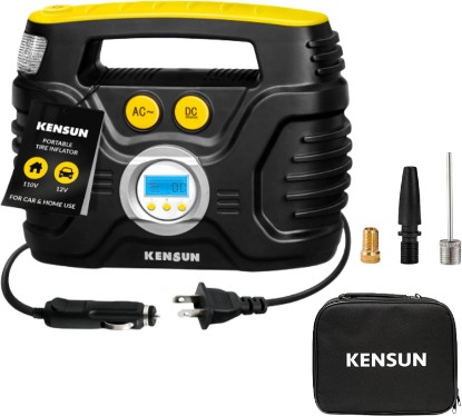 Picture of Kensun AC/DC Tire Inflator Pump for Car 12V DC and Home 110V AC Swift Performance 2.0 Portable Air Compressor Pump for Car and Home
