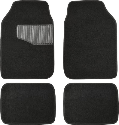 Picture of Amazon Basics Universal Fit Anti-Slip Carpet Floor Mats, Full Set for Car, SUV, Van & Truck, 4 count, Black, 25"L x 17.5"W (Front), 13"L x 17.5"W (Rear)