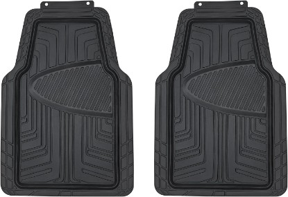 صورة Amazon Basics 2-Piece Premium All-Season Anti-Slip Rubber Floor Mats for Cars, SUVs and Trucks, Universal Trim to Fit, Black