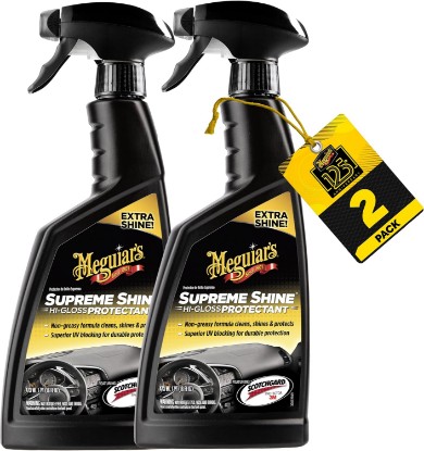 Picture of Meguiar's Supreme Shine Protectant | 16 oz | Pack of 2 | Non-greasy formula, Superior UV blocking, Preserves Vinyl, Rubber& Plastic surfaces, High Gloss Protectant