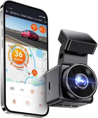 Picture of VANTRUE E1 Lite 1080P Mini Dash Cam, 60fps HDR Night Vision Car Camera | F/1.8 Aperture, 5G WiFi & GPS, App/Voice Control, G-Sensor, Loop Recording, 24H Parking Mode, Supports 512GB Max Recycled Claim Standard Blended