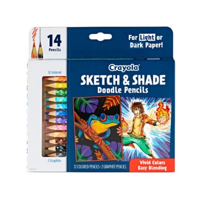 Picture of Crayola Art Pencils for Sketching & Shading (14ct), Colored Pencils for Adults, Includes 2 Graphite Pencils, Adult Coloring
