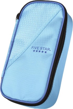Picture of Five Star Pencil Pouch, Pen Case, High-Capacity Zipper Pouch, Storage Organizer for School Supplies Earbuds Chargers Cables Makeup, Blue/Denim (500212F-ECM)