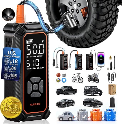 صورة OlarHike Tire Inflator Portable Air Compressor,Dual Power-3*2000mAh &12V DC | Lightning-Fast Inflation, Auto Shut-off, Cordless Air Pump for Car Tires, Bikes, Balls with LED & Digital Pressure Gauge Global Recycled Standard