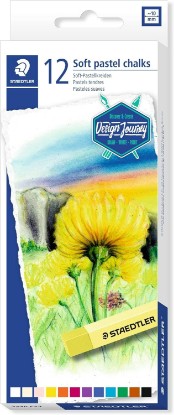 Picture of STAEDTLER Karat Premium Quality Soft Pastel Chalks Set of 12 colors in Heavy-Duty Cardboard Storage Case (2430C12)