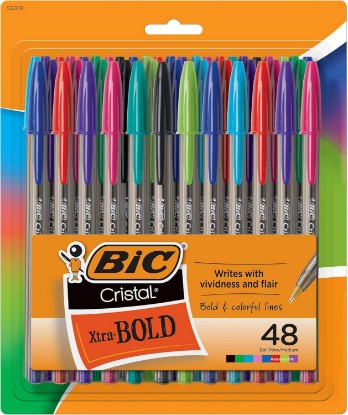 Picture of BIC Cristal Xtra Bold Ballpoint Pens, Bold Point 1.6mm, Pack of 48
