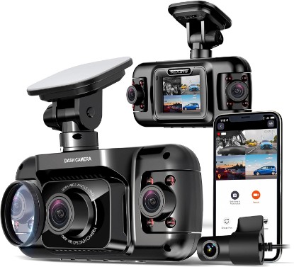 Picture of RexingUSA R4-4 Channel Dash Cam W/All Around 1080p Resolution, Wi-Fi, GPS, IR Night Vision, Parking Mode, Collision Detection, Type-C Port
