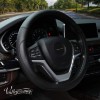 صورة Valleycomfy Microfiber Leather Steering Wheel Cover Universal 15 inch (Black)