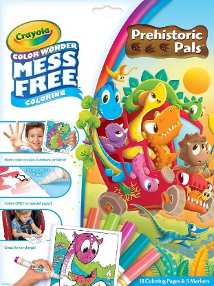 صورة Crayola Color Wonder Prehistoric Pals, Dinosaur Coloring Pages, Mess Free Coloring for Toddlers, Dinosaur Toys, Toddler Travel Activity & Gifts