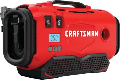 Picture of CRAFTSMAN V20 Tire Inflator Portable Air Compressor, Car Air Pump, 3 Modes Tire Pump: Cordless, 120V Corded, and 12V Car Adapter, Battery Sold Separately (CMCE520B)