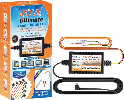 Picture of ROVE Ultimate Dash Cam Hardwire Kit, USB-C Port, 24Hr Parking Monitoring | Low Voltage Protection, Fits R2-4K, R2-4K PRO, R2-4K DUAL, DUAL PRO and R3 Dash Camera Models with USB Type C Port
