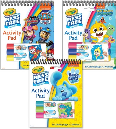 Picture of Crayola Nickelodeon Color Wonder Activity Pad Bundle (3pk), Mess Free Coloring Set for Toddlers & Kids, Blue’s Clues, Paw Patrol & Baby Shark, Gift for Kids, 3+