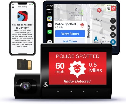 Picture of COBRA Smart Dual View Front and Cabin Dash Cam (SC 220C), 360 Alerts | QHD 1440P Resolution, Parking Live View, Incident Reports, Emergency Mayday, 16 GB SD Card Included, CarPlay & Android Auto