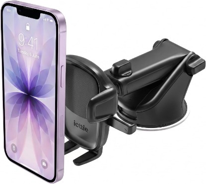 Picture of iOttie Easy One Touch Signature Dashboard & Windshield Universal Car Mount Phone Holder Desk Stand with Suction Cup Base and Telescopic Arm for iPhone, Samsung, Google, More Smartphones