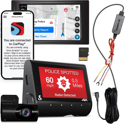 Picture of COBRA SC 250R Smart Dash Cam + Cobra 2.5A Micro USB Adapter Hardwire Kit