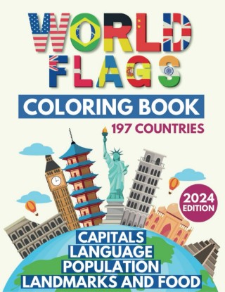 Picture of World Flags Coloring Book: Learn All Countries of the World / Geography Gift for Kids and Adults