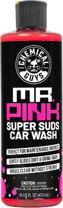 Picture of Chemical Guys Mr. Pink Car Wash Soap, Foam Cannon & Bucket Wash, 16 oz | Thick foaming suds lift dirt and grime, for foam cannons, blasters or buckets, gentle on wax and coatings, candy scent