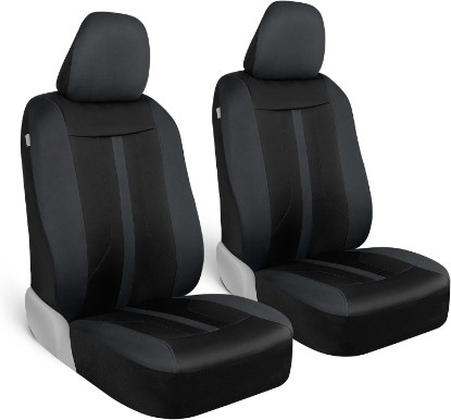 Picture of Motor Trend Gray Cloth Car Seat Covers for Front Seats – Premium Automotive Bucket Seat Covers, Made for Vehicles with Removable Headrests, Interior Covers for Car Truck Van SUV Seat Protector