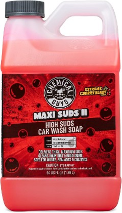 Picture of Chemical Guys Maxi Suds II Car Wash Soap for Foam Cannons, Cherry, 64 oz | High-foam, pH-balanced suds for cannons, guns or buckets, gentle on wax and coatings