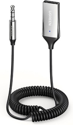 Picture of UGREEN Aux to Bluetooth 6.0 Adapter 3.5mm Bluetooth Receiver for Car USB 2.0 to 3.5mm Jack Kit with Built-in Microphone Aux Input for Hands-Free Calls Compatible with Car Speaker and Home Audio