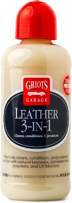 Picture of Griot's Garage Leather 3-in-1, Leather Cleaner and Conditioner for Car Leather Seat Upholstery, Sofa, Jacket, Shoes, and More, Cleans, Conditions, and Protects, 16 Oz, 11019