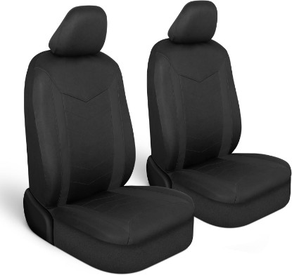 Picture of Motor Trend SpillGuard 2 Black Seat Covers for Cars & Seat Covers for Trucks - Neoprene Lining Waterproof Car Seat Covers Front Seats Only - SUV Seat Covers Protector - Forros para Asientos de Carro