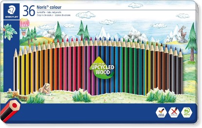 Picture of STAEDTLER 185 M36 Noris Colour Colouring Pencils - 36 Assorted Colours (Tin of 36 Pencils)