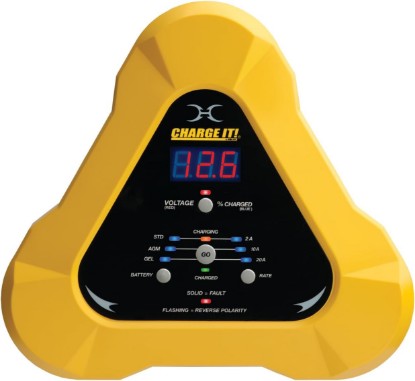 Picture of Clore Automotive CHARGE IT! 4520 12 Volt 20 Amp Fully-Automatic Smart Battery Charger, Battery Maintainer, and Desulfator, Yellow