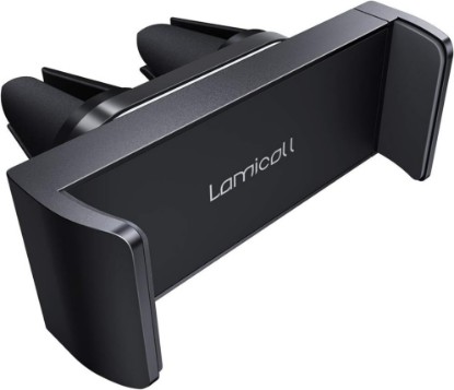 Picture of Lamicall Car Vent Phone Mount Two Grips Design Phone Holders for Your Car | Universal Car Phone Holder, Hands Free Phone Mount for iPhone 17 16 15 14 13 12 11 Mini SE Pro Smartphone for Women Men Black Global Recycled Standard