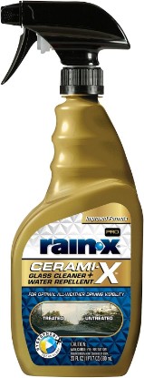 Picture of Rain-X 630177SRP Cerami-X Glass Cleaner + Water Repellent, 23oz - Cleaning Effectively While Remaining Streak Free, Protecting Against Contaminants and Stains
