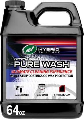 Picture of Turtle Wax Pure Wash Foaming pH Neutral Car Soap, 64 oz. (Pack of 1) | Bucket or Foam Cannon Application, Won't Strip Waxes or Coatings, Effective Clay Bar Lubricant, Spot-Free Finish