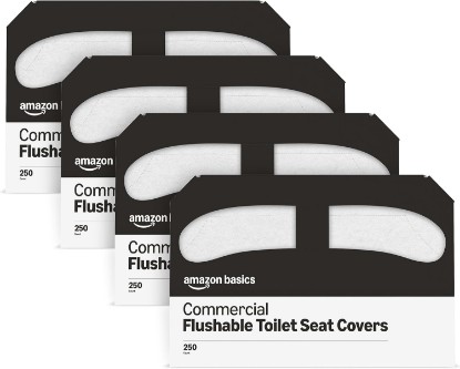 Picture of Amazon Basics Disposable Toilet Seat Covers, 4 Packs of 250 Count
