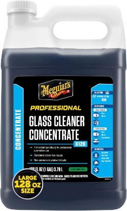 Picture of Meguiar’s Professional Glass Cleaner Concentrate, Car Glass Cleaner, Professional-Strength Formula For Streak-Free, Residue-Free, Use On Auto Glass, Windows And Mirrors - 1 Gallon Auto Glass Cleaner [Amazon-developed Certification] Compact by Design