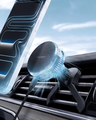 صورة Spigen Cryomax MagFit Qi2.2 25W MagSafe Car Mount Wireless Charger | Ultra-Fast Charging Function w/ Active Peltier Cooling (Requires 45W or Higher Charging Adapter)