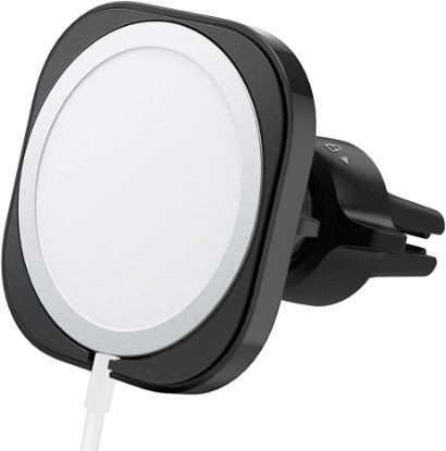 Picture of Spigen Air Vent Car Mount Adapter for MagSafe Charger - Black | [Charger Not Included] Compatible with MagSafe Charger with iPhone 17 Pro Max, iPhone 17, iPhone Air, iPhone 17 & iPhones