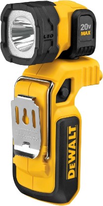 Picture of DEWALT 20V MAX LED Work Light Rechargeable, LED Flashlight, Magnetic Flashlight, Freestanding and Clip-On Light, 360 degree pivoting Head, Tool Only (DCL044)