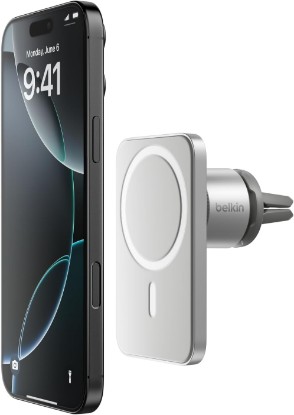 صورة Belkin Magnetic Vent Mount Pro, MagSafe-Compatible Phone Holder for iPhone | Car phone mount, iPhone 17/16/15, Pixel 10 compatible, air vent mount, hands-free driving, road trips