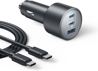 Picture of Anker 167.5W Max 3-Port Ultra-Compact USB C Fast Charging Car Charger | Fast Charging Adapter for MacBook Pro / Air, iPhone 17 / 16 / 15 Series, Samsung S25, iPad Pro, AirPods, and More ClimatePartner certified