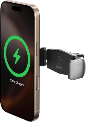 صورة Belkin Car Vent Mount, Black and Silver, Phone Stand for iPhones, Samsungs, LGs & Most Smartphones, Adjustable to Fit 5.5-Inch Screens