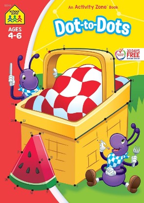 صورة School Zone Dot-to-Dots Workbook: 64 Pages, Preschool, Kindergarten, Connect the Dots, Alphabetical Order, ABCs, Numerical Order, Ages 4 to 6 (Activity Zone Book Series)