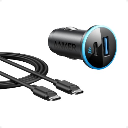 Picture of Anker 323 52.5W USB C Car Charger with 30W PowerIQ 3.0 Fast Charging | Cigarette Lighter Adapter, for iPhone 17 / 16 / 15 / 14 / 13 / 12 Series, Galaxy S25 / S24, Pixel, and More