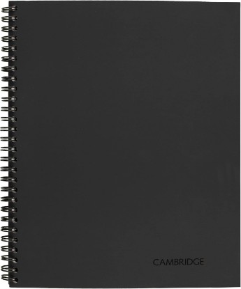 صورة Cambridge Limited Business Notebook, Legal Ruled Paper, 6-3/4" x 9-1/2", 80 Sheets, Flexible Soft Touch Cover, Wirebound, Gray (06672)